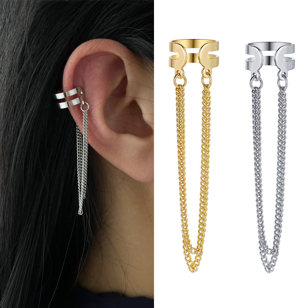 Damen Modeschmuck Ohrcuff mit elegantem Kettenakzent Shop Nory