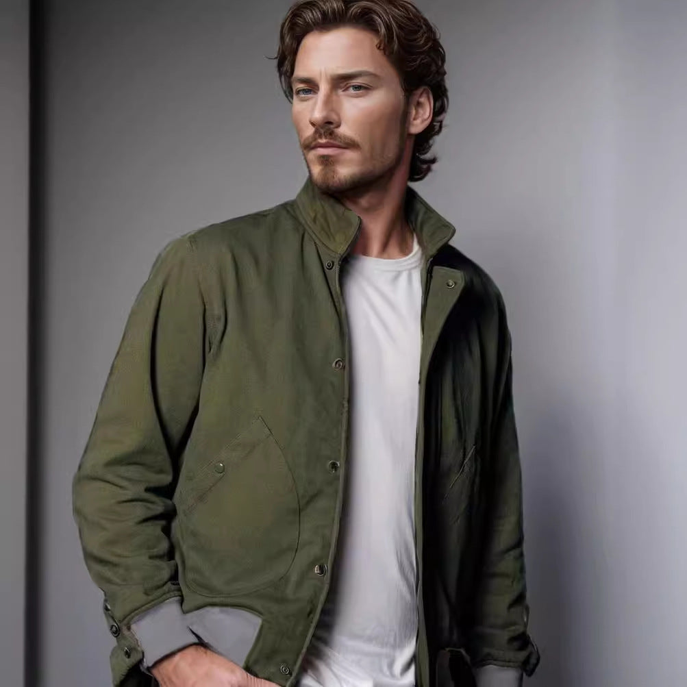 Herren Kurzblouson mit Stehkragen, verdeckter Druckknopfleiste und Rippbündchen Shop Nory