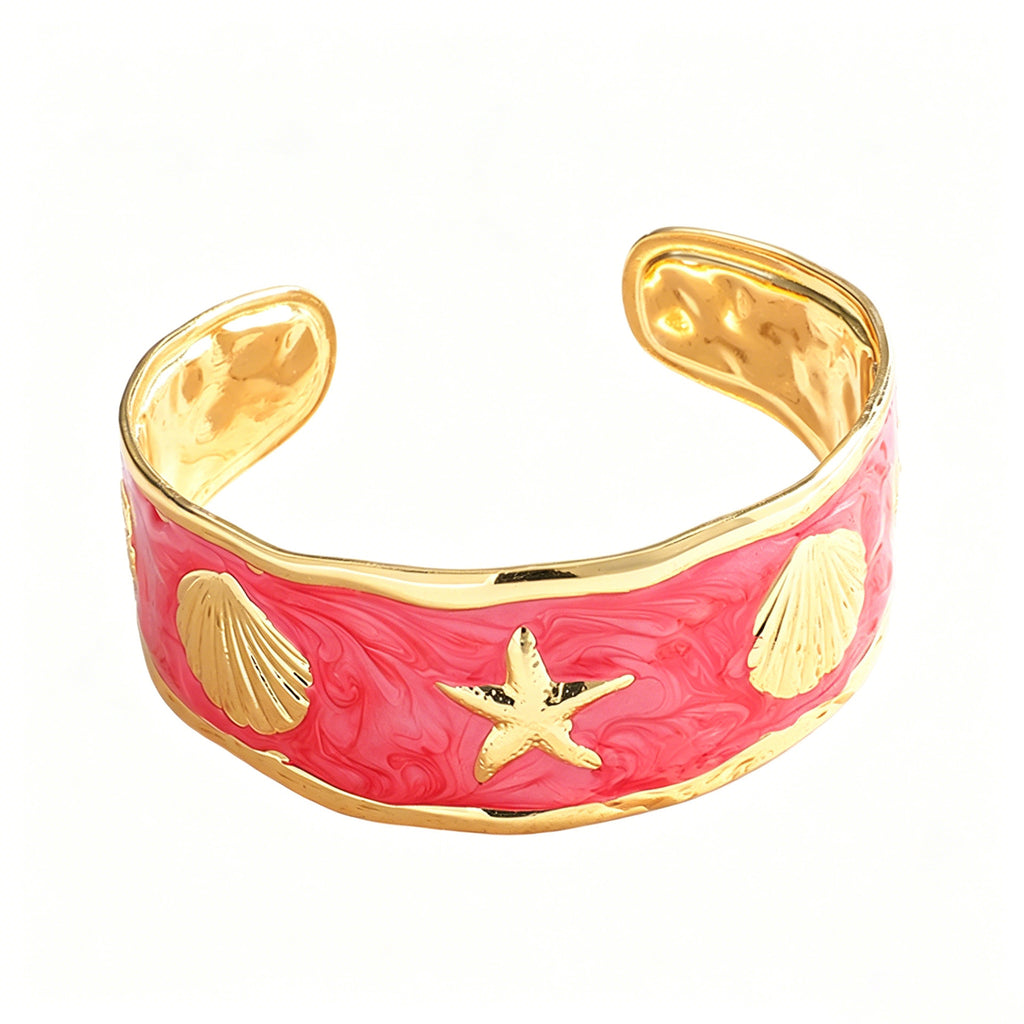 Damen Armreif mit maritimem Muschel- und Seestern-Design Shop Nory