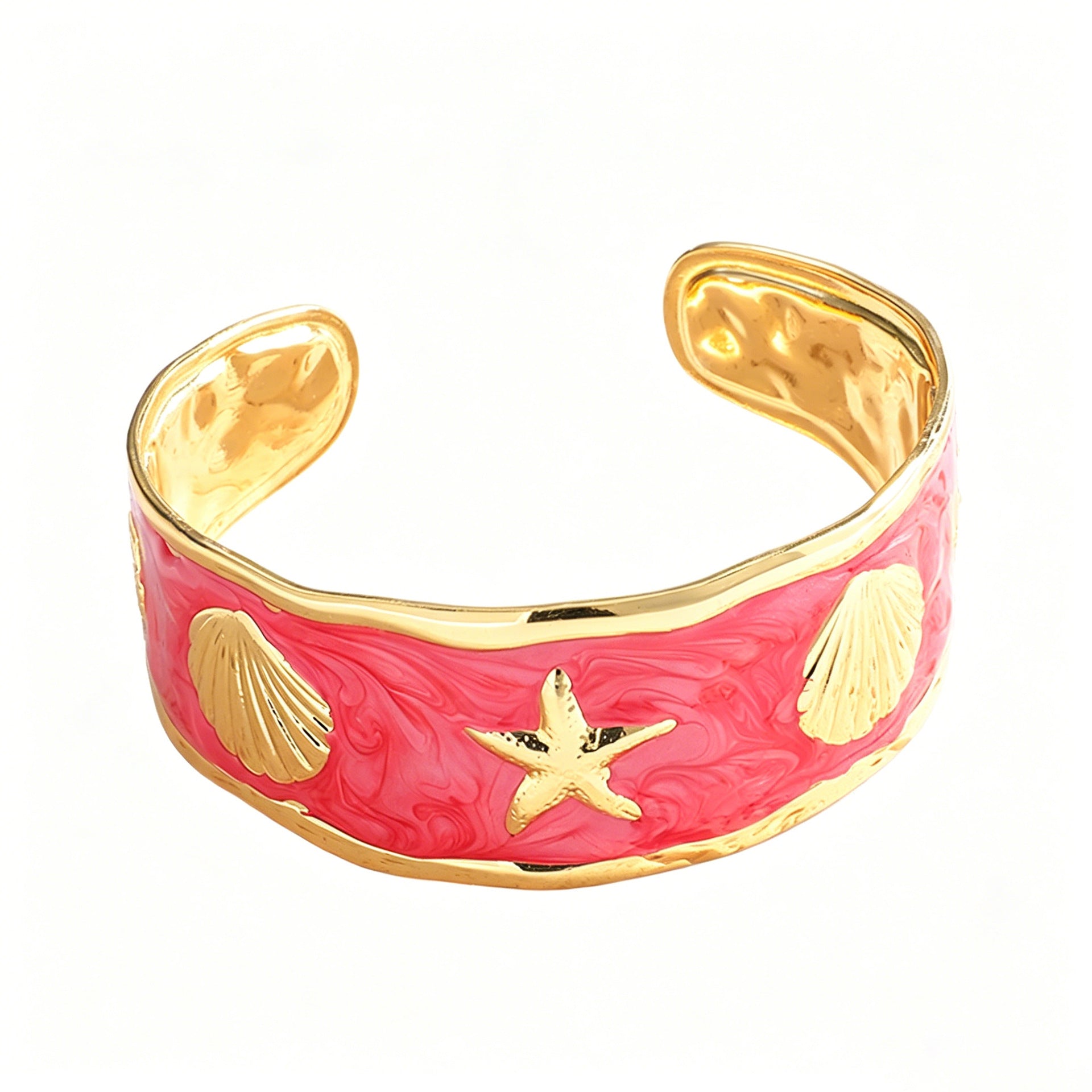 Damen Armreif mit maritimem Muschel- und Seestern-Design Shop Nory