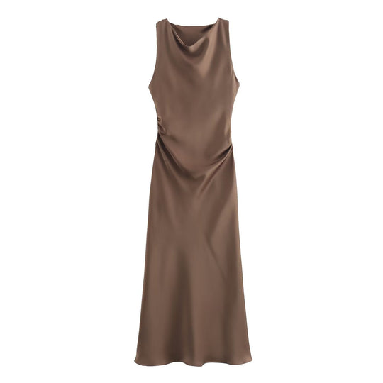 Damen elegantes Sommerkleid mit fließendem Schnitt und charmanten Rüschendetails