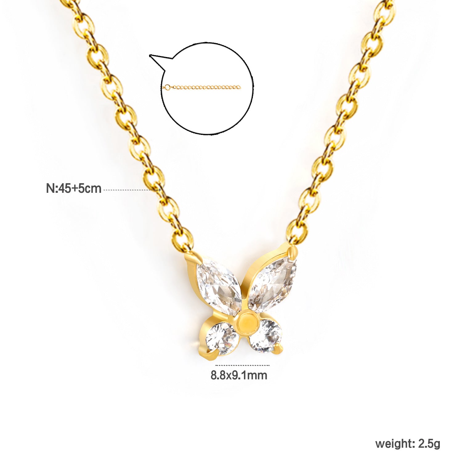 Damen elegante Halskette mit funkelndem Zirkonia-Anhänger Shop Nory