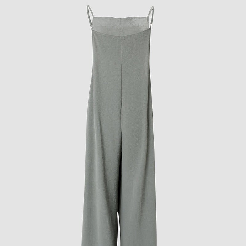 Damen Lässiger Jumpsuit mit weitem Bein und praktischen Taschen