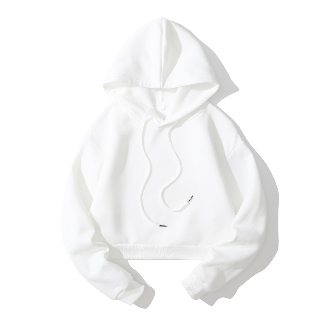 Damen nan cropped Kapuzenpullover mit weichem Fleece‑Innenfutter und elastischem Rippbund Shop Nory