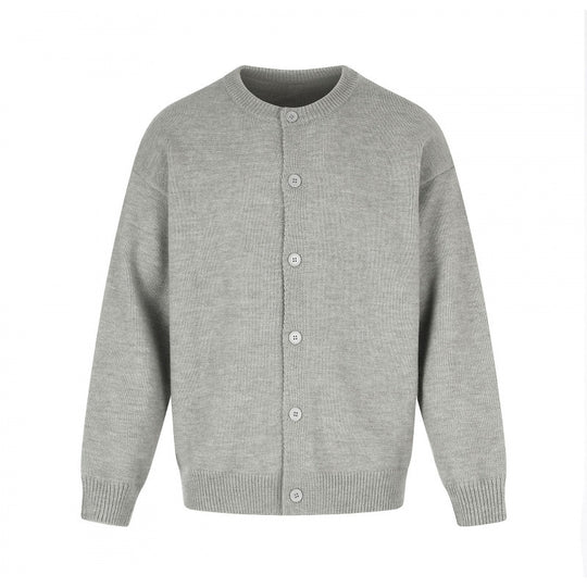 Unisex Boxy-Strickcardigan mit Rundhalsausschnitt und durchgehender Knopfleiste Shop Nory