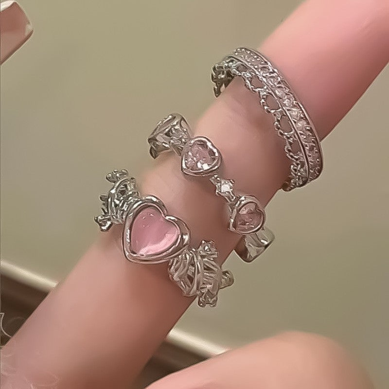 Damen Schmuckring-Set mit kunstvollen Herz- und floralen Designs Shop Nory