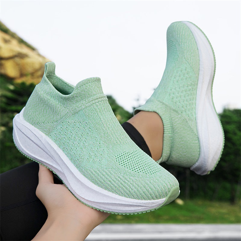 Damen Strick-Slip-On Sneaker mit nahtlosem Elastikschaft und dämpfender Plateau-Sohle Shop Nory