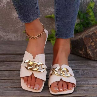 Damen Mules mit elegantem Kettendetail