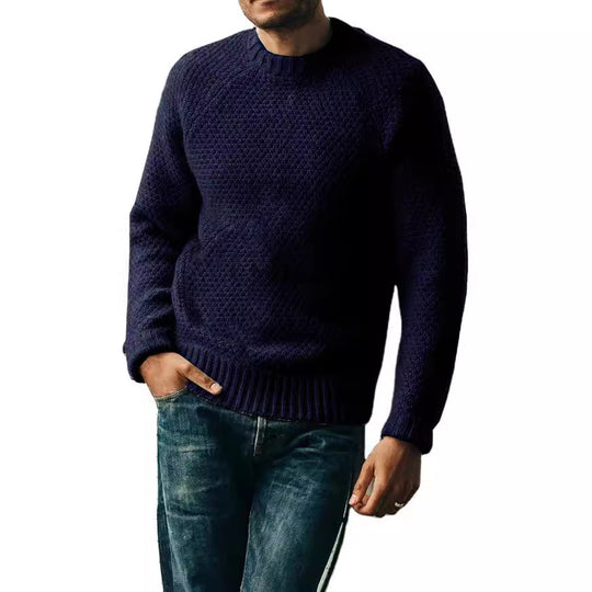Herren Raglan-Strukturpullover mit Wabenstruktur und Rippbündchen Shop Nory