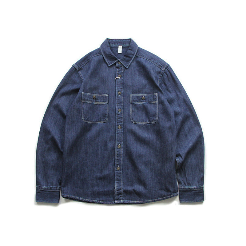 Herren Denim-Worker-Hemdjacke mit Brusttaschen und lockerer Passform Shop Nory
