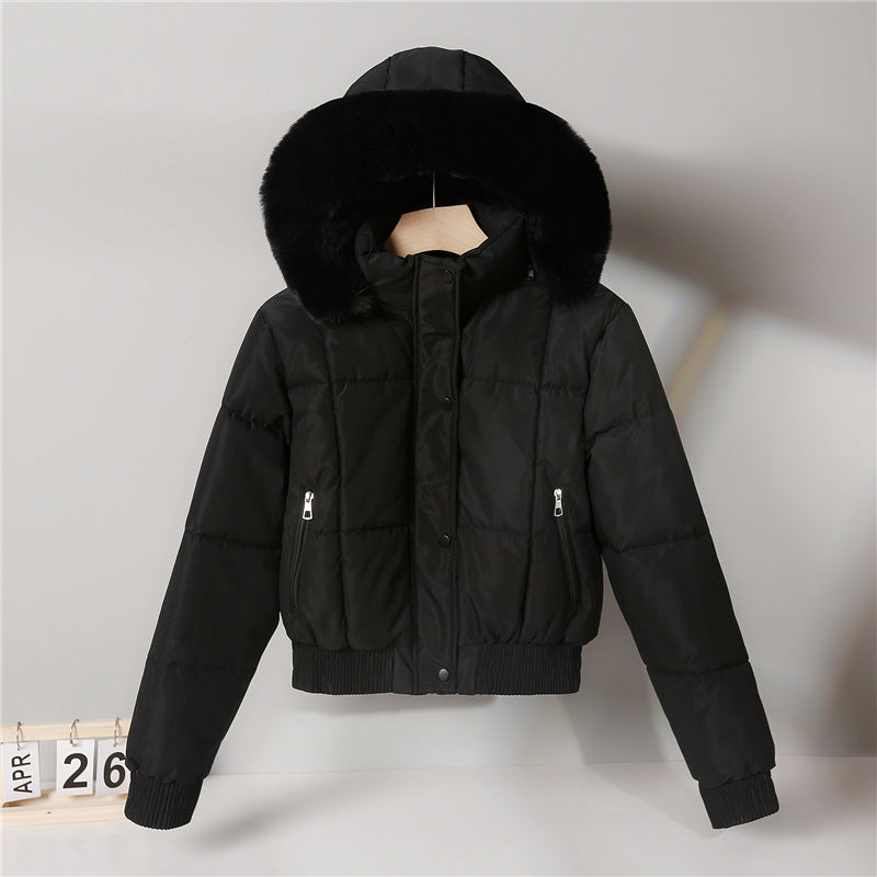 Damen nan gesteppte Bomberjacke mit Kapuze und Kunstfellbesatz Shop Nory