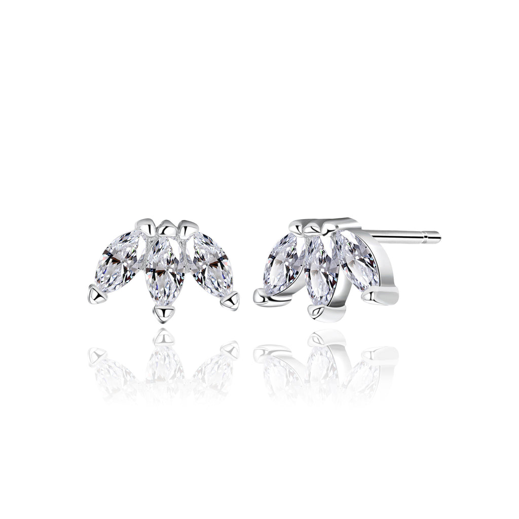 Damen Ohrstecker mit funkelndem Zirkon-Motiv aus hochwertigem 925 Sterling Silber Shop Nory