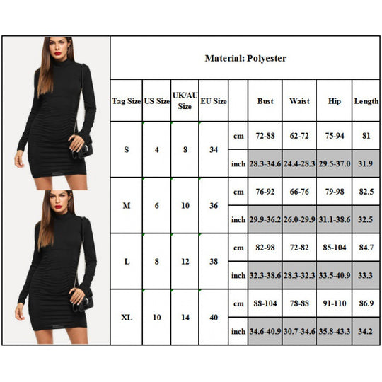 Damen Enganliegendes Stretch‑Minikleid mit Stehkragen und seitlicher Raffung Shop Nory