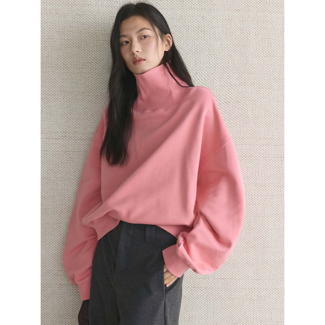 Damen Boxy-Rollkragen-Sweatshirt mit verlängertem Kragen und überschnittener Schulter Shop Nory