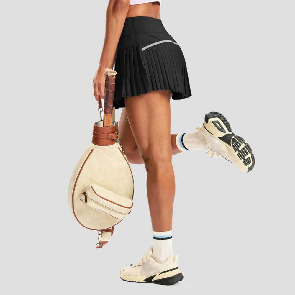 Damen Sportlicher Plisseerock mit integrierten Shorts