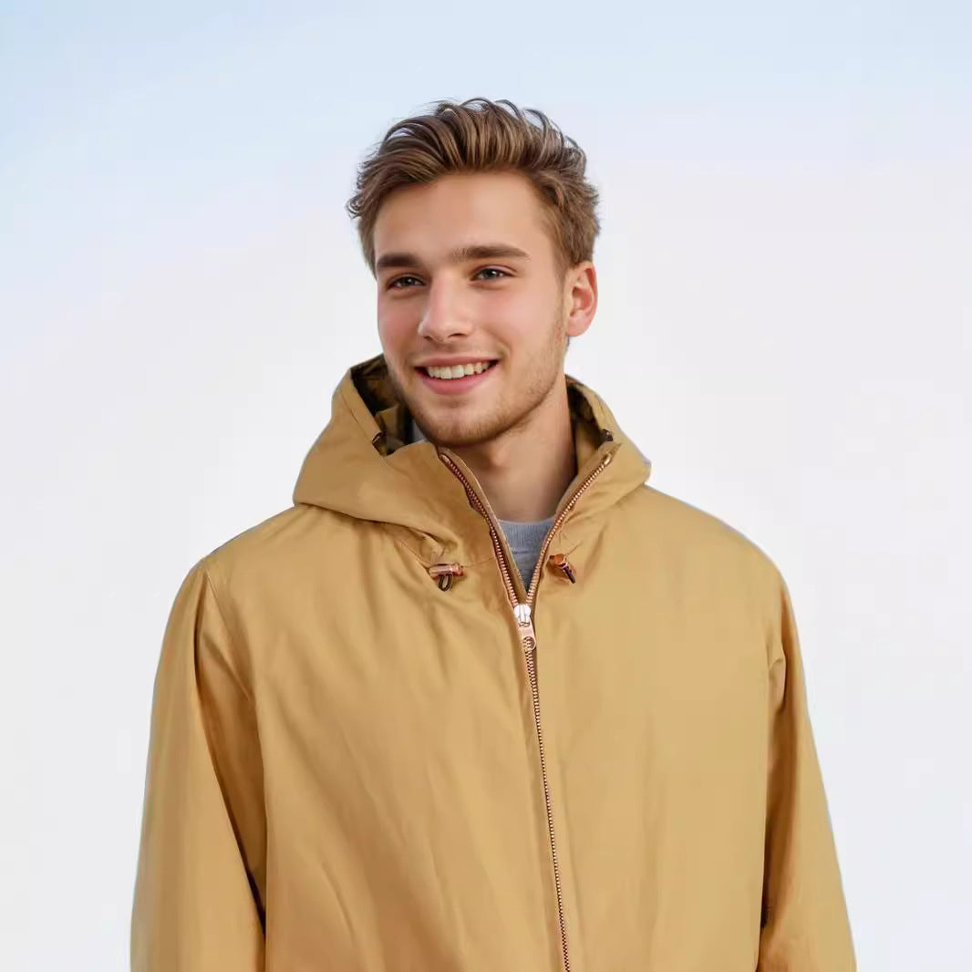 Herren Kurze wetterfeste Kapuzenjacke im Field-Style mit großen Pattentaschen Shop Nory