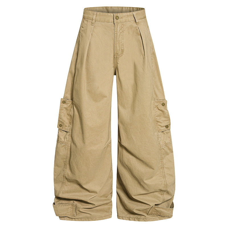 Damen weite Cargo‑Culotte‑Hose mit hoher Taille, Ballon‑Bein und aufgesetzten Klappentaschen Shop Nory