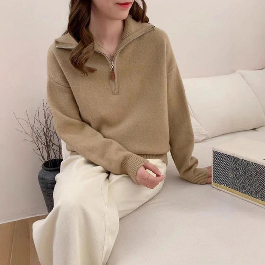 Damen Komfortabler Zip-Pullover Shop Nory