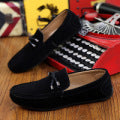 Damen weicher Veloursleder Mokassin Loafer mit geflochtener Dekorschnur und flexibler Gummisohle Shop Nory
