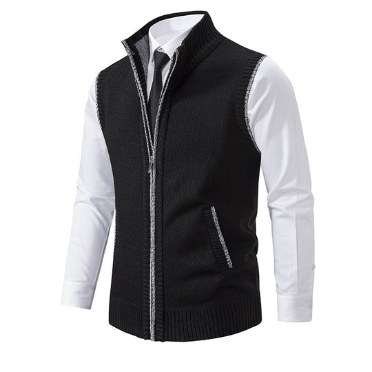 Herren Strickweste mit Reißverschluss und strukturiertem Design