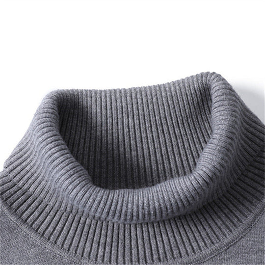 Herren modischer Rollkragenpullover aus feiner Merinowolle