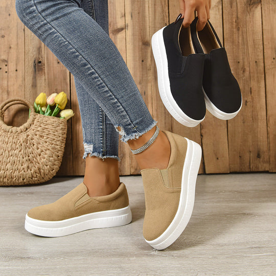 Damen Slip-On Sneakers mit rutschfester Sohle und atmungsaktivem Obermaterial