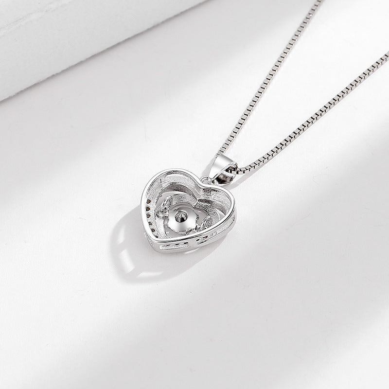Damen Halskette mit herzförmigem Anhänger und glitzerndem Zirkonbesatz Shop Nory