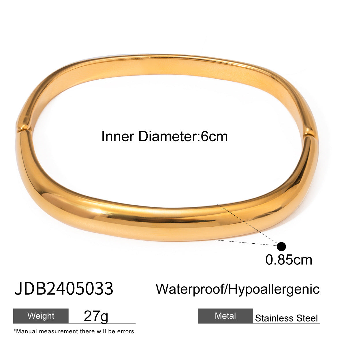 Damen Offenes Armreif aus hypoallergenem, wasserfestem Edelstahl Shop Nory