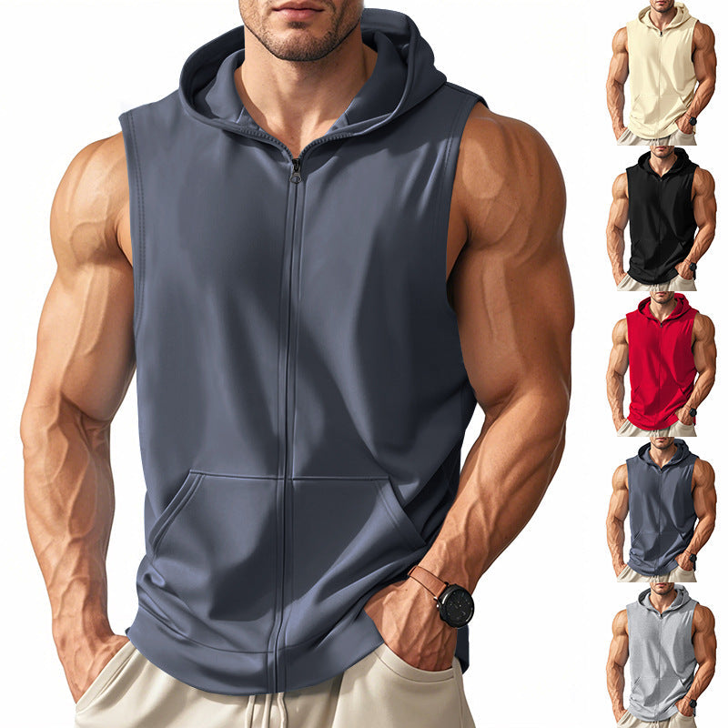 Herren ärmelloses Kapuzenshirt aus atmungsaktivem Material