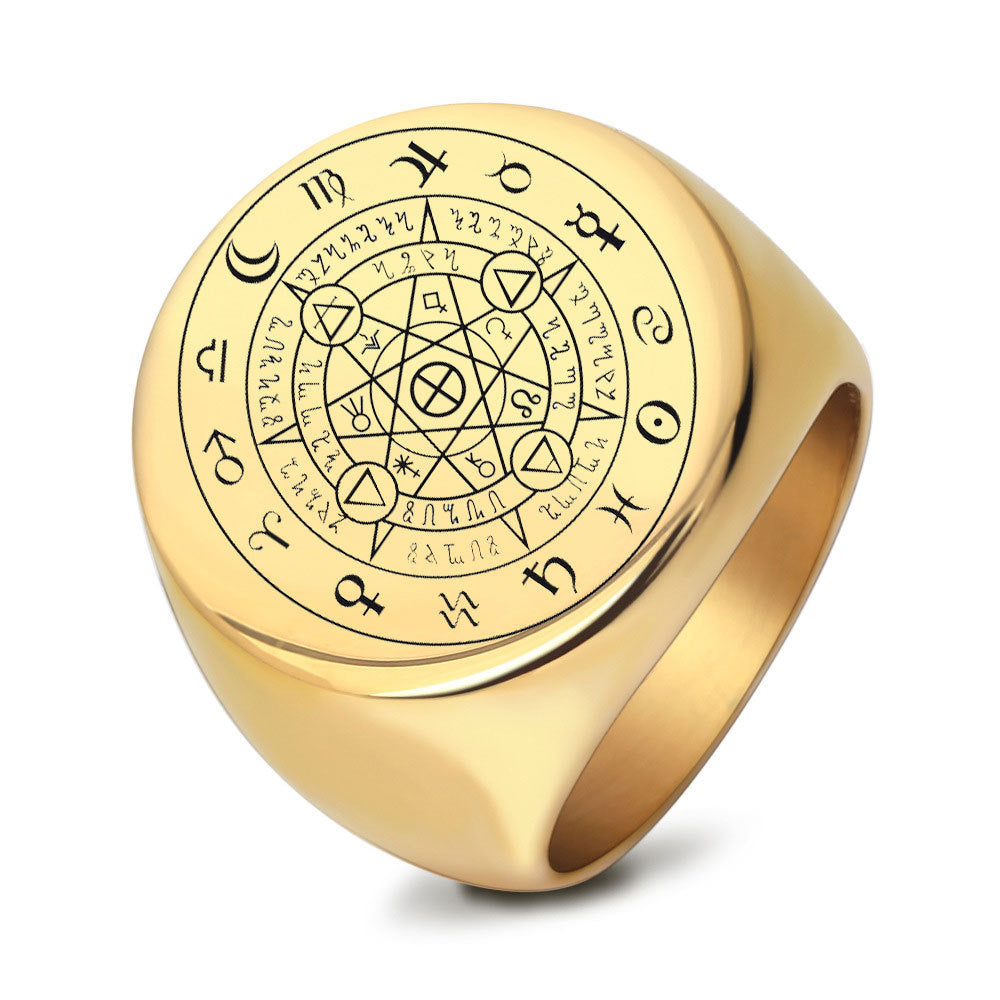 Herren Siegelring mit mystischem Symbol-Design Shop Nory