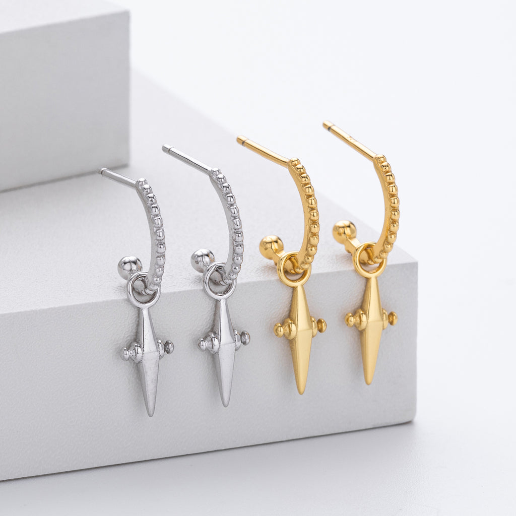 Damen Ohrhänger mit stilvollem Spikes-Design aus 925 Sterling Silber Shop Nory