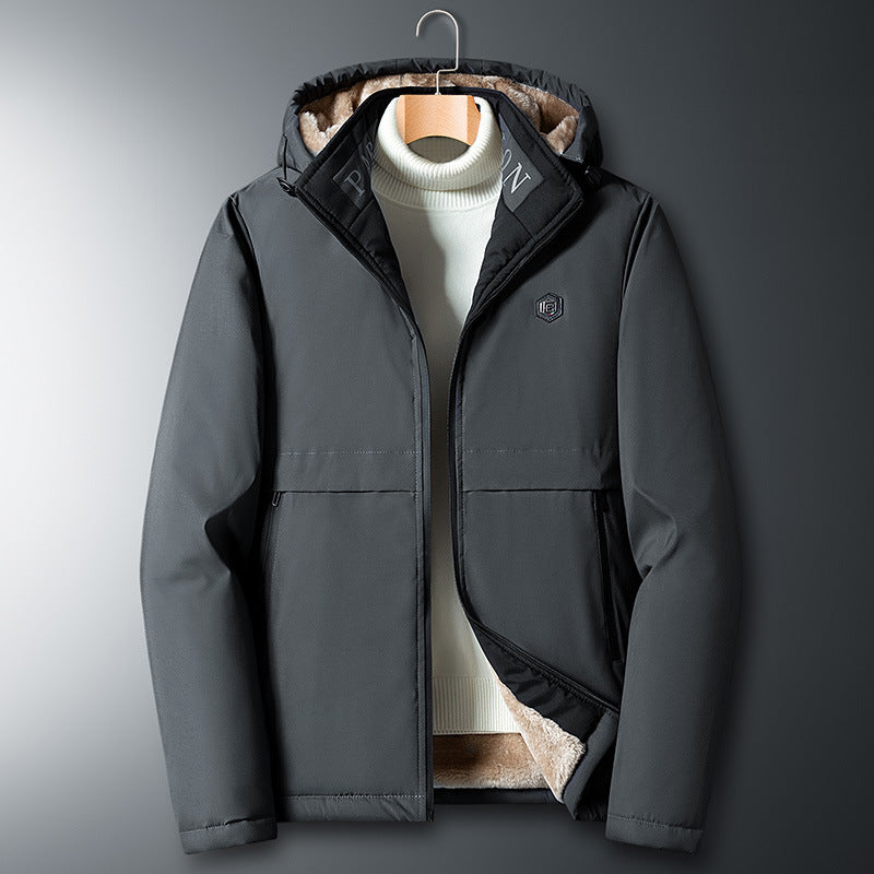 Herren Übergangsjacke mit Teddyfutter, winddichter Außenhülle und Kapuze Shop Nory
