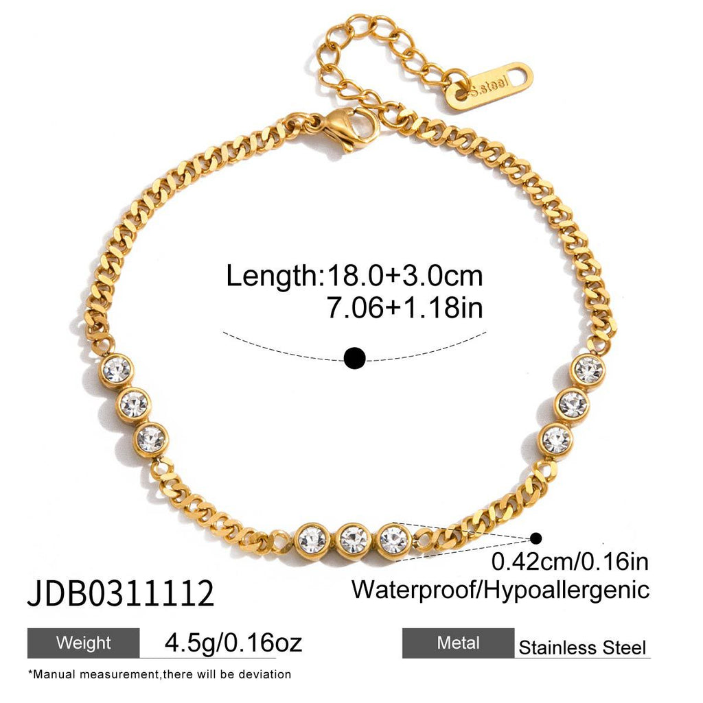 Damen Armband aus hypoallergenem Edelstahl mit edlen Kristallakzenten Shop Nory