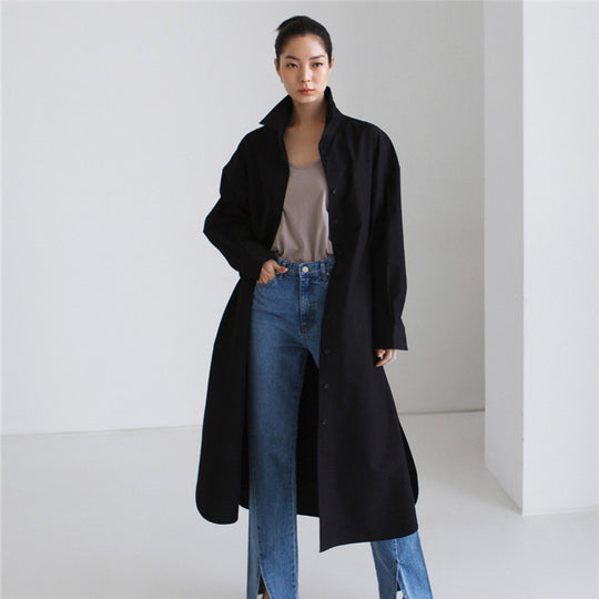 Damen Maxilanges Popeline-Hemdkleid mit kastiger Oversize-Silhouette und abgerundetem Saum Shop Nory