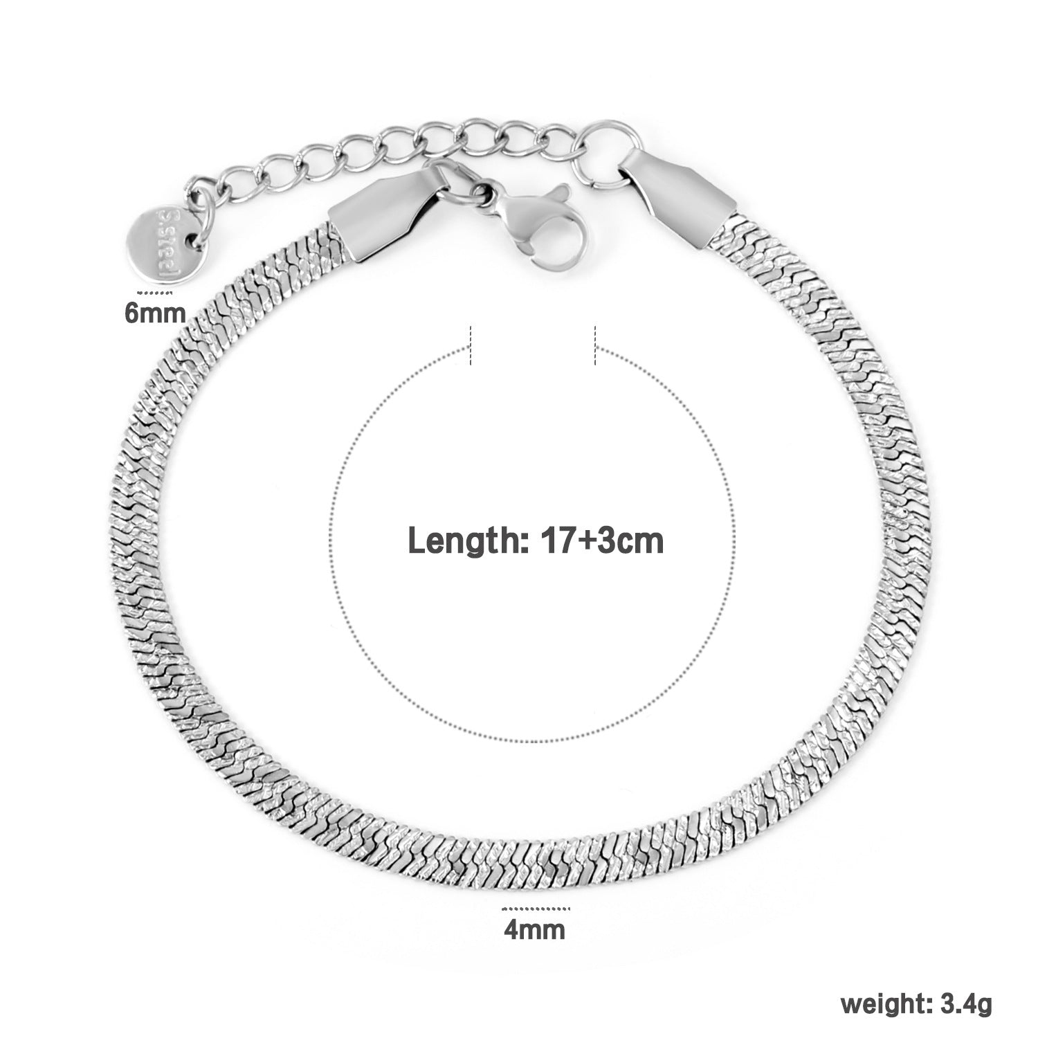 Damen modernes Edelstahl-Armband mit verstellbarem Verschluss Shop Nory