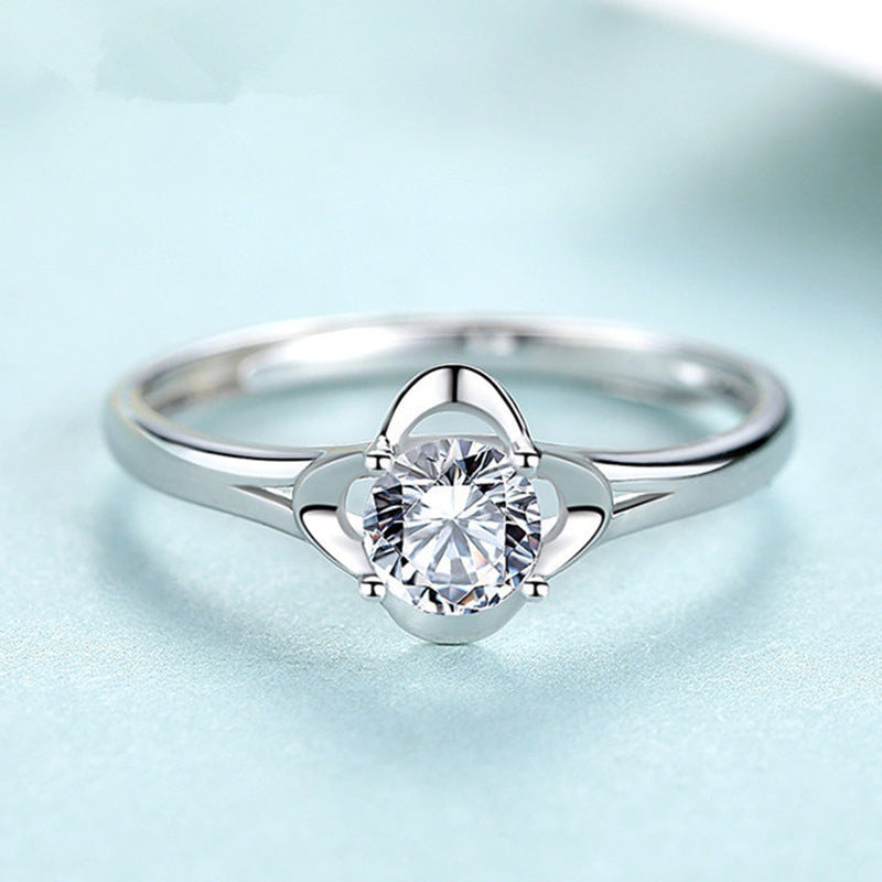 Damen Solitär Schmuckring mit exquisite Zirkonia-Fassung Shop Nory