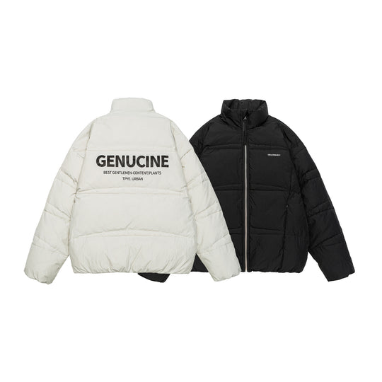 Herren Kürzerer Oversize-Wattierter Puffer mit hohem Stehkragen und Metallreißverschluss Shop Nory