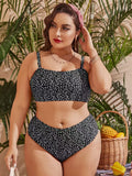 Damen Hochgeschnittener Bikini mit verspieltem Punktedesign