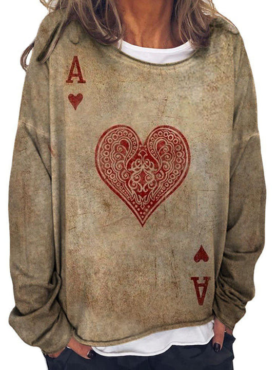 Damen Langärmeliges Oversize-Sweatshirt mit abstraktem Aquarell-Mosaikprint Shop Nory