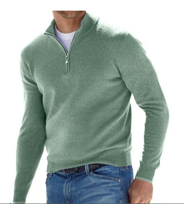 Herren Feiner Strickpullover mit kurzem Reißverschluss und Troyerkragen Shop Nory