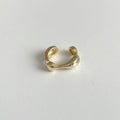 Damen Offener Ring mit zeitgemäßem Wellenmuster und glänzendem Finish Shop Nory