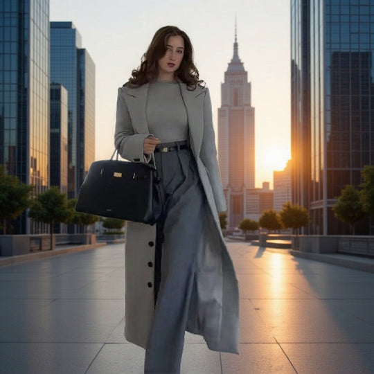 Damen Longline-Mantel mit taillierter Silhouette, strukturiertem Revers und Gehschlitz Shop Nory