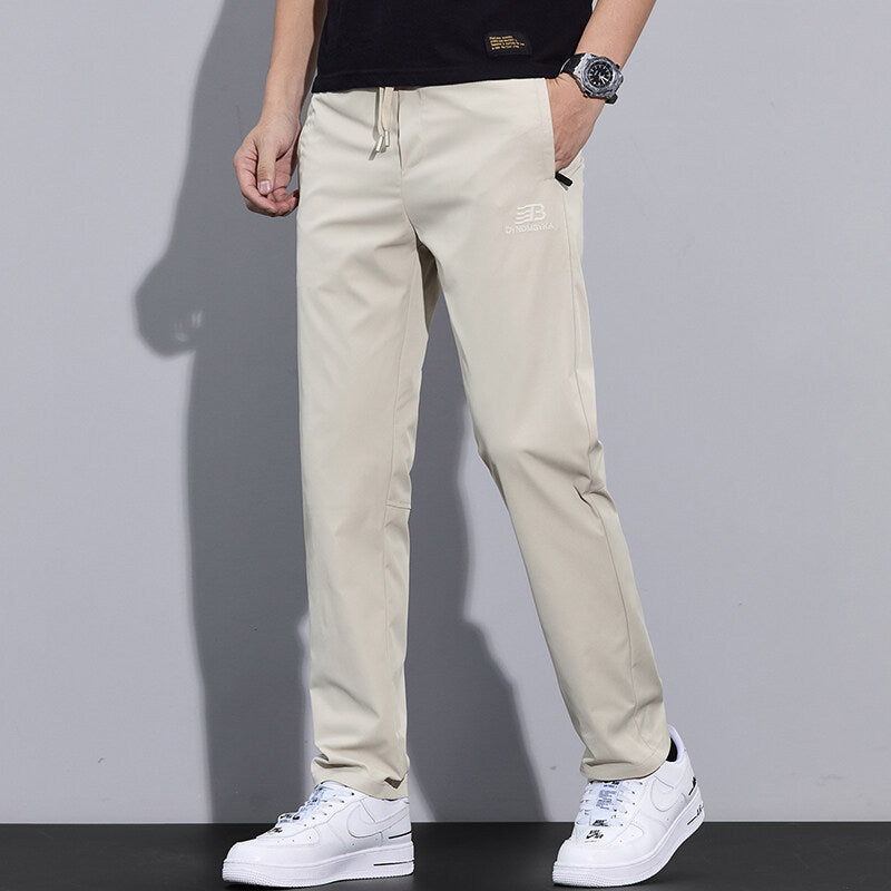 Herren Sportliche Freizeithose mit verstellbarem Kordelzug und seitlichen Reißverschlusstaschen