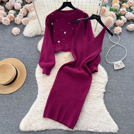 Damen Strickkleid mit elegantem V-Ausschnitt Shop Nory