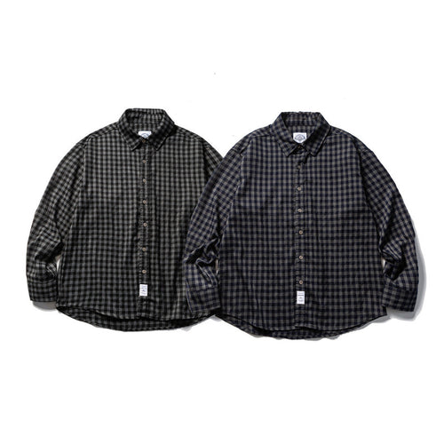 Unisex Oversize-Karo-Flanellhemd mit Hemdkragen, Button-Front und abgerundetem Saum Shop Nory