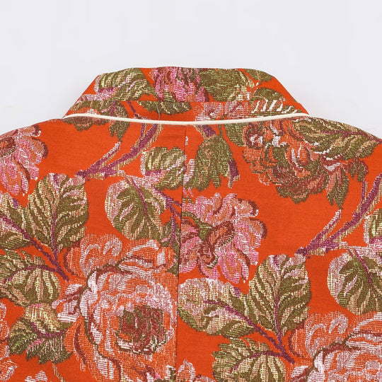 Damen Kurzblazer im Brokat‑Jacquard mit Stehkragen und Paspelkante Shop Nory