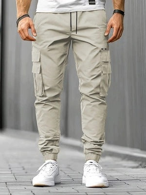 Herren Cargo-Jogginghose mit multifunktionalen Klapp- & Reißverschlusstaschen, elastischem Bund und tapered Bein Shop Nory