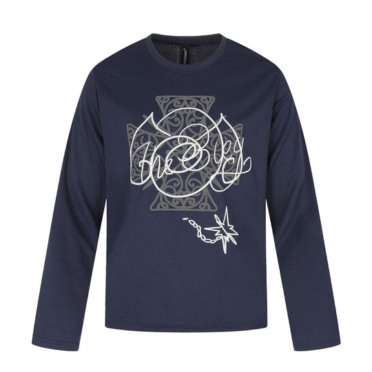 Damen Langärmliges Rundhals-Shirt mit dekorativem Print Shop Nory