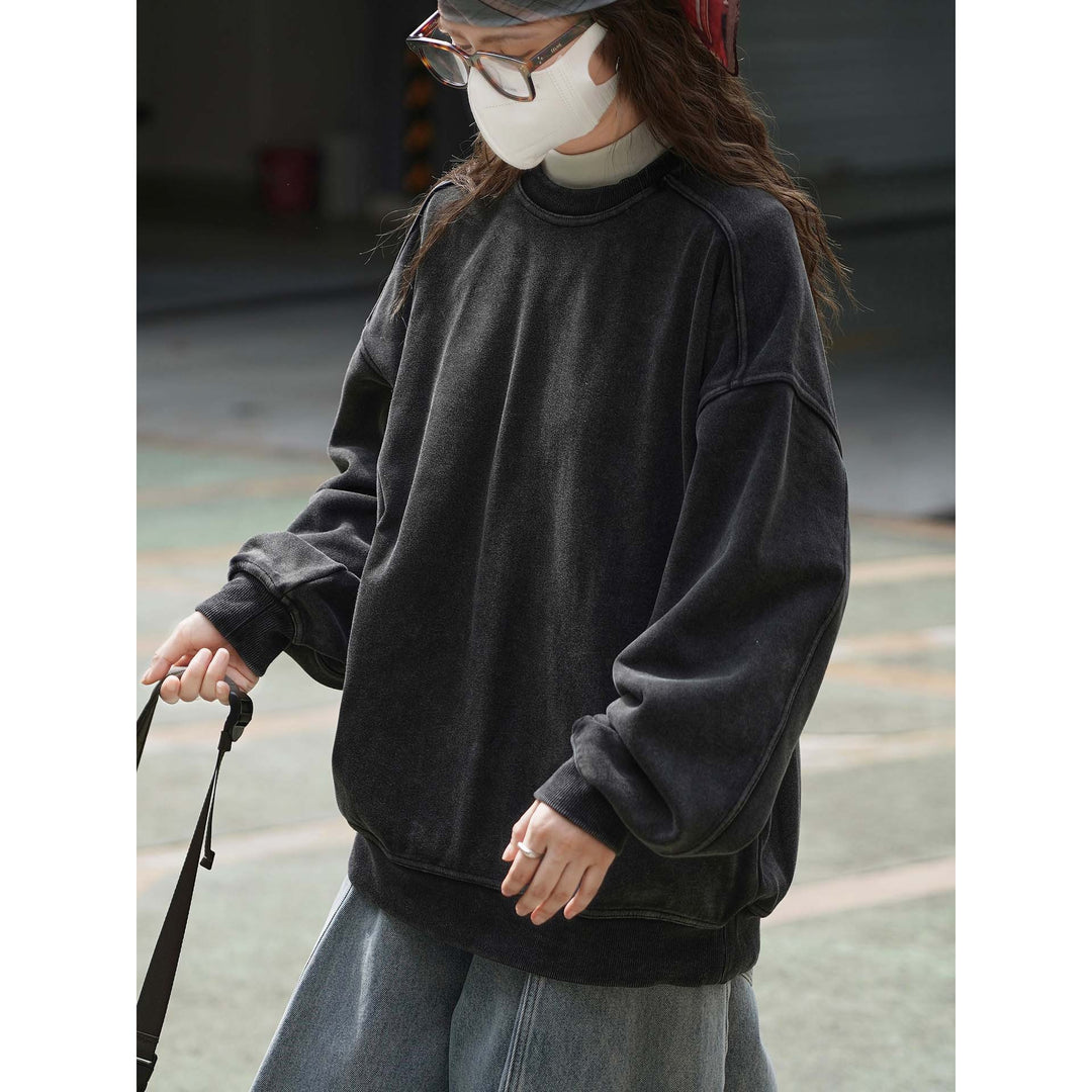 Damen Baumwoll-Mix Relax-Sweater mit ausgewaschener Oberfläche und Raglanärmeln Shop Nory