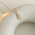 Damen Glänzendes Blatt Pendant Necklace Shop Nory